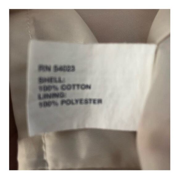 GAP Original Vintage Trench Coat JR Large Cream Ruffle Hem Belted Timeless Style - Picture 12 of 16